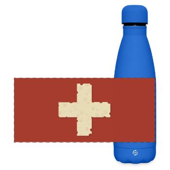 Urgence du fromage suisse - Gourde isotherme panoramique mate 500 ml - bleu roi - Devant