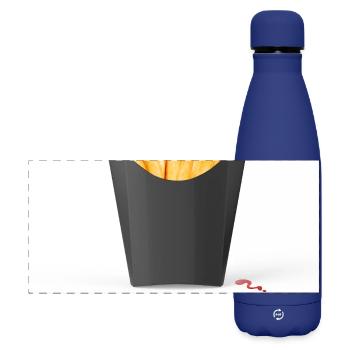 Fries Always A Good Idea - Matte Panoramic Thermal Bottle 500 ml - dark blue  - Front