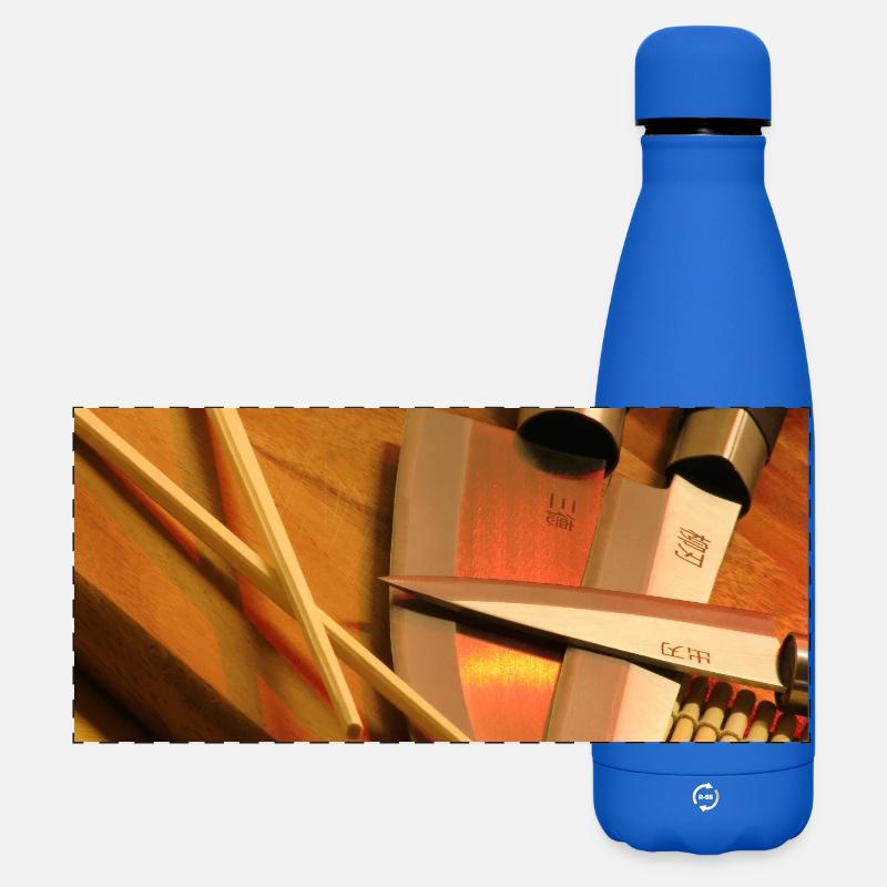 Calligraphie et art de la lame - Gourde isotherme panoramique mate 500 ml - bleu roi
