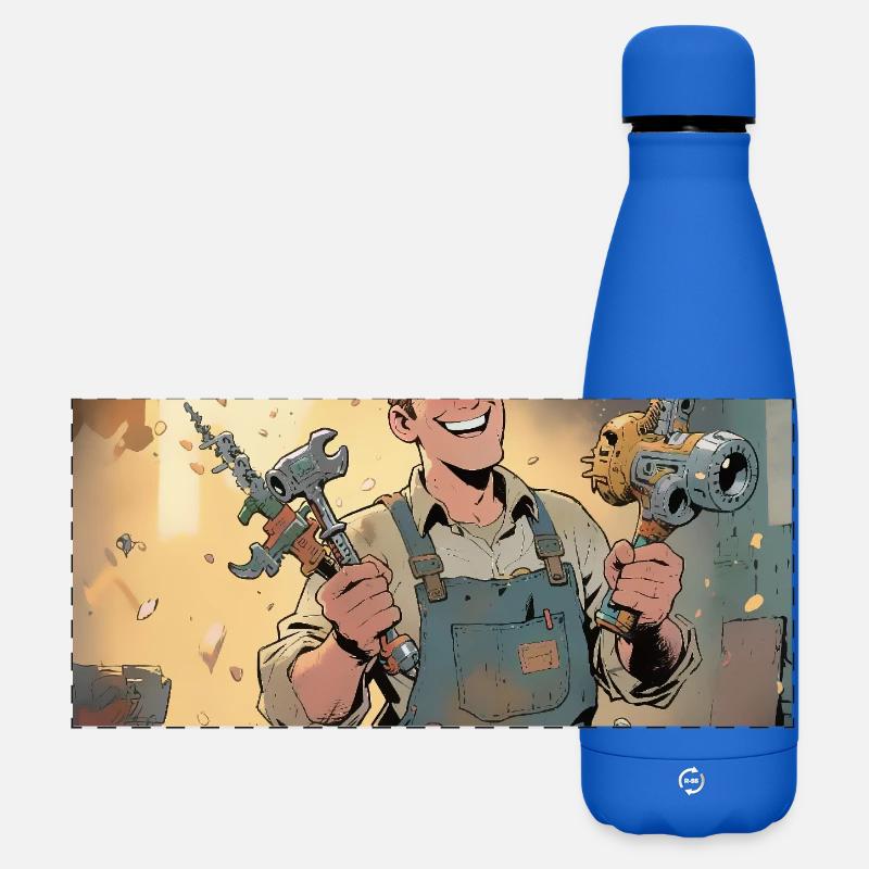 Vertrau mir, ich weiß was ich tu! - Matte Panorama Isolierflasche 500 ml - Königsblau