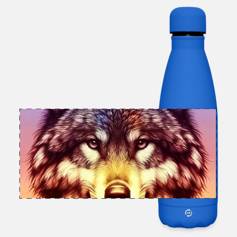 Wolf - Matte Panoramic Thermal Bottle 500 ml - royal blue