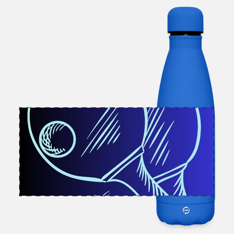 Mr Spin Tennis Table Tennis - Matte Panoramic Thermal Bottle 500 ml - royal blue