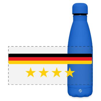 German Flag - Germany - Matte Panoramic Thermal Bottle 500 ml - royal blue - Front