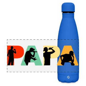 Papa Rapper Hip-Hop-Musik Silhouettenkunst - Matte Panorama Isolierflasche 500 ml - Königsblau - Vorne