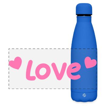 Pastellliebe und rosa Herzen - Matte Panorama Isolierflasche 500 ml - Königsblau - Vorne