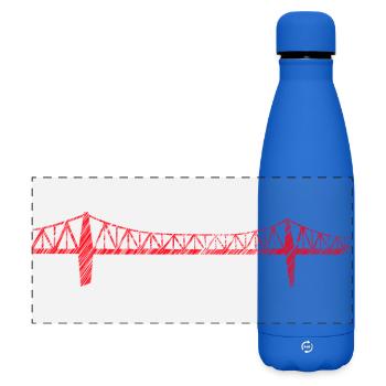 Croquis du pont haut de Rendsburg – Pont ferroviaire de Washington - Gourde isotherme panoramique mate 500 ml - bleu roi - Devant