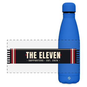 The Eleven — Supporter Scarf Design - Matte Panoramic Thermal Bottle 500 ml - royal blue - Front