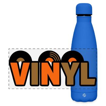 Lettrage vinyle : Musique rétro Nerd - Gourde isotherme panoramique mate 500 ml - bleu roi - Devant