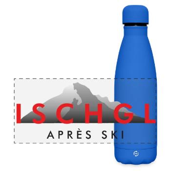 Ischgl Apres Ski Red Digital Winter Sports Design - Matte Panoramic Thermal Bottle 500 ml - royal blue - Front
