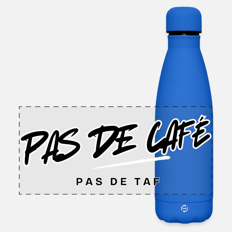No Coffee Typographic Design - Matte Panoramic Thermal Bottle 500 ml - royal blue