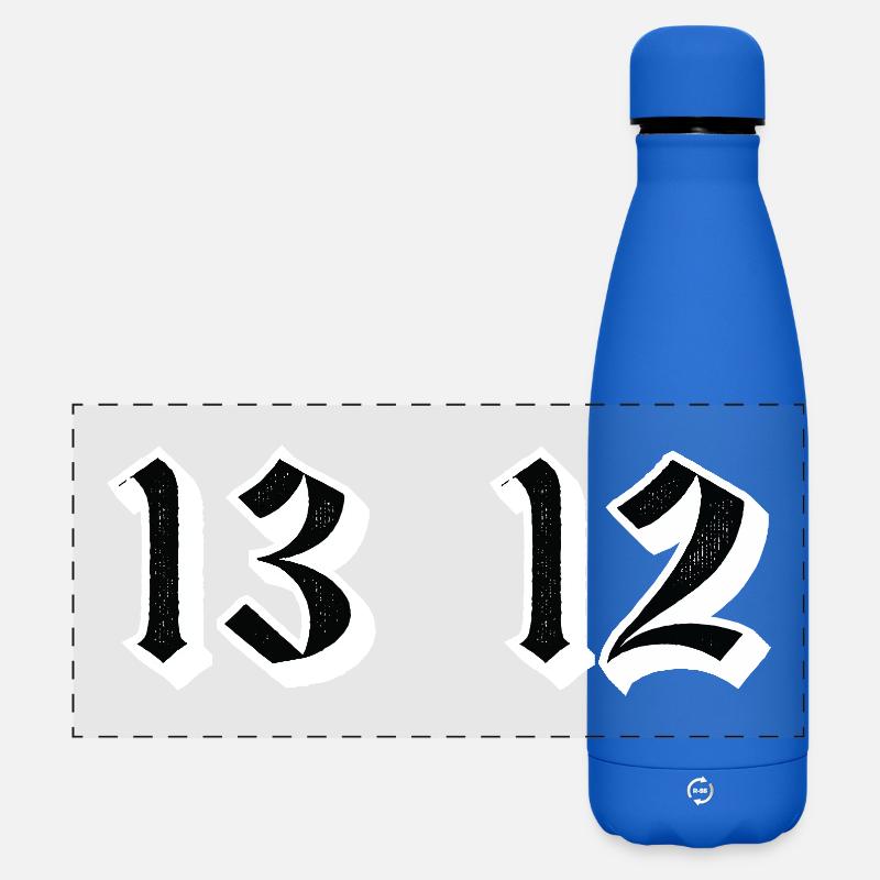 Twin Gothic Numerals 13 12 - Matte Panoramic Thermal Bottle 500 ml - royal blue