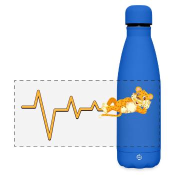 Guépard Heartbeat Néon - Gourde isotherme panoramique mate 500 ml - bleu roi - Devant