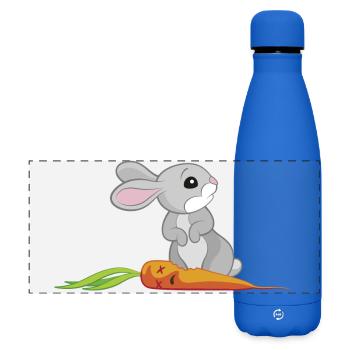 Bunny with carrot - Matte Panoramic Thermal Bottle 500 ml - royal blue - Front