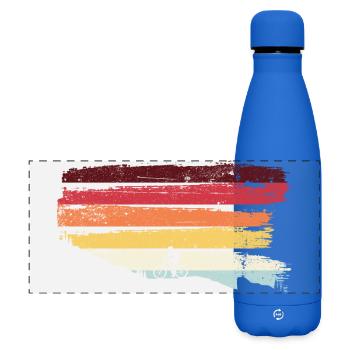 Regenbogenfahrt bei Sonnenuntergang - Matte Panorama Isolierflasche 500 ml - Königsblau - Vorne