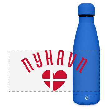 Nyhavn Danish Heart Design - Gourde isotherme panoramique mate 500 ml - bleu roi - Devant