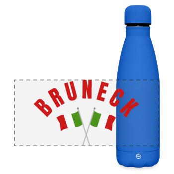 Drapeaux italiens croisés de Bruneck - Gourde isotherme panoramique mate 500 ml - bleu roi - Devant