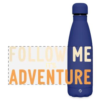 Suivez-Moi C'est l'Aventure - Gourde isotherme panoramique mate 500 ml - bleu foncé  - Devant