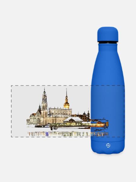Dresden - Matte Panorama Isolierflasche 500 ml - Königsblau