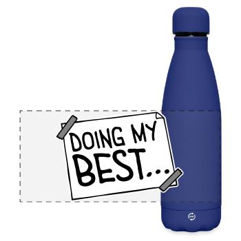 Je fais mon meilleur dicton motivant honnête et drôle - Gourde isotherme panoramique mate 500 ml - bleu foncé  - Devant