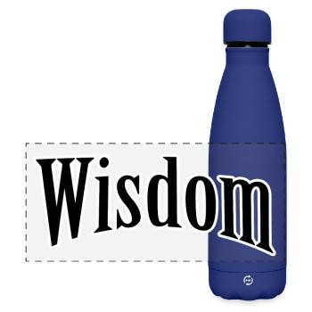 Wisdom Schriftzug Retro - Matte Panorama Isolierflasche 500 ml - Dunkelblau  - Vorne