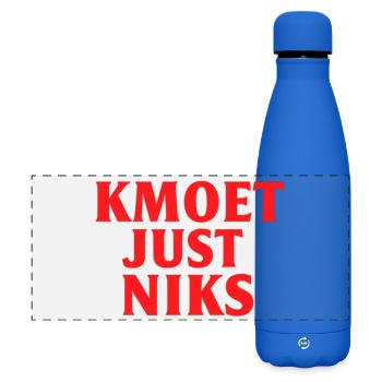 Kmoet just nothing, Dialecte anversois Chemises - Gourde isotherme panoramique mate 500 ml - bleu roi - Devant