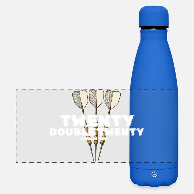 Vintage 1960's Darts Checkout - Matte Panoramic Thermal Bottle 500 ml - royal blue