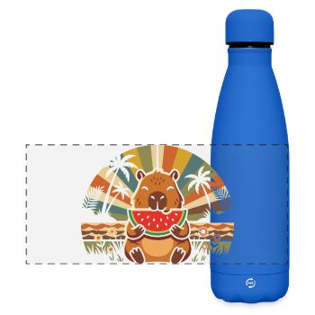 Cuddly bear on the beach with watermelon - Matte Panoramic Thermal Bottle 500 ml - royal blue - Front