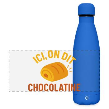 Hier sagen wir Schokolade - Matte Panorama Isolierflasche 500 ml - Königsblau - Vorne