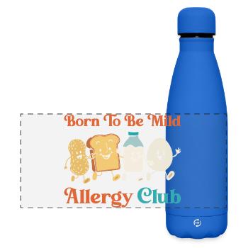 Funny Allergy Club Geboren Mild Schwaches Lebensmittelallergisch Jo - Matte Panorama Isolierflasche 500 ml - Königsblau - Vorne