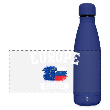 Emblème du drapeau européen de la Slovénie - Gourde isotherme panoramique mate 500 ml - bleu foncé  - Devant