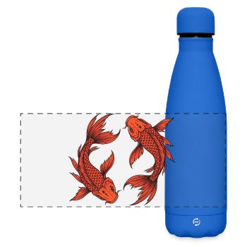 Rote Karpfen – Asiatischer Wassertraum - Matte Panorama Isolierflasche 500 ml - Königsblau - Vorne