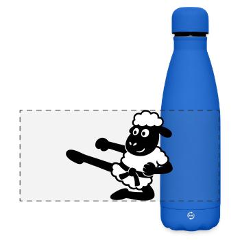 Karate Sheep - Matte Panoramic Thermal Bottle 500 ml - royal blue - Front