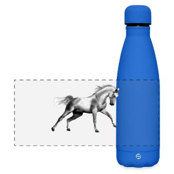 cheval - Gourde isotherme panoramique mate 500 ml - bleu roi - Devant