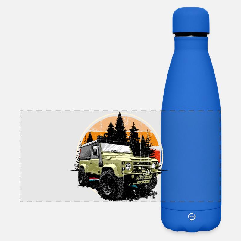 Forest Trail Defender - Matte Panoramic Thermal Bottle 500 ml - royal blue