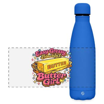 Butter Girl Retro Pop-Art-Illustration - Matte Panorama Isolierflasche 500 ml - Königsblau - Vorne