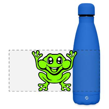 Frog Toad Laughs Funny Jumping Happy Comic - Matte Panoramic Thermal Bottle 500 ml - royal blue - Front
