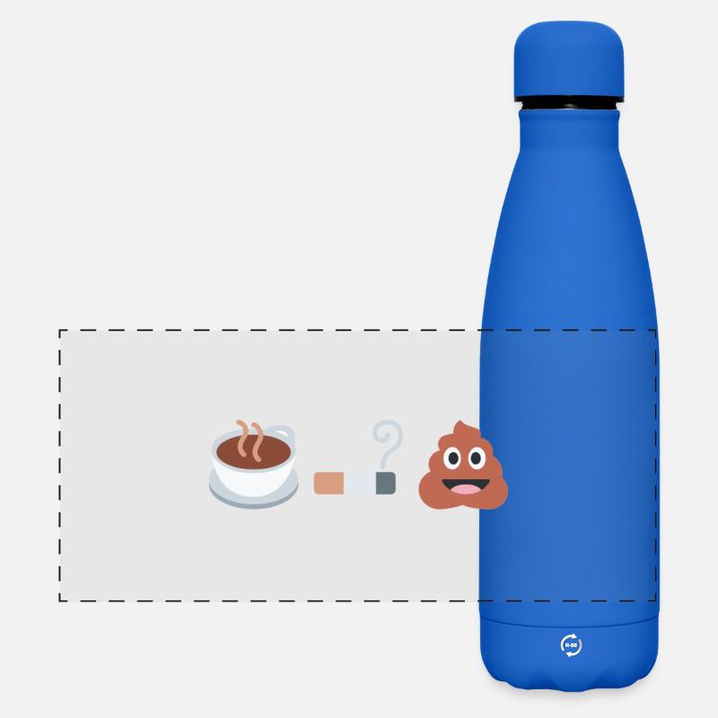 Coffee, cigarette, biscuit - Matte Panoramic Thermal Bottle 500 ml - royal blue