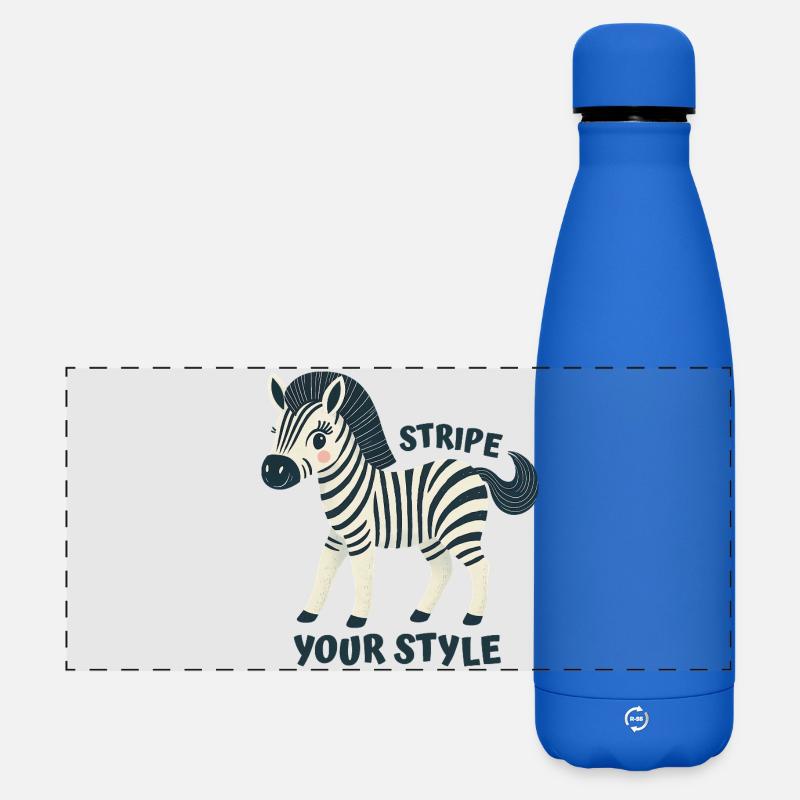 Stylish Zebra - Matte Panoramic Thermal Bottle 500 ml - royal blue