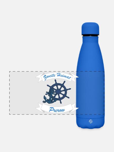 Zweite Heimat Prerow - Matte Panorama Isolierflasche 500 ml - Königsblau