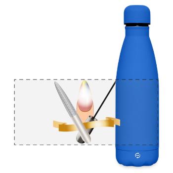 Maniküre-Set mit Feile und Pinsel Illustration - Matte Panorama Isolierflasche 500 ml - Königsblau - Vorne