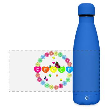 Farbkreis des Friedens Peace Flower Power - Matte Panorama Isolierflasche 500 ml - Königsblau - Vorne