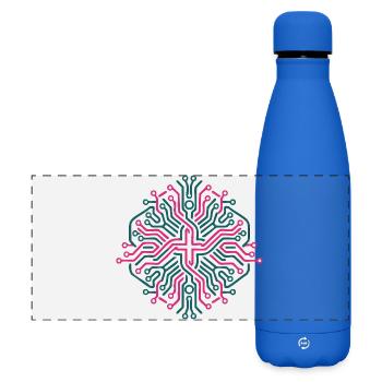 Rosa und Blaues symmetrisches neuronales Netzwerk - Matte Panorama Isolierflasche 500 ml - Königsblau - Vorne