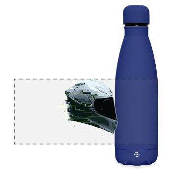 Cyber Moto Helmet Glitch Racing Future Gamer - Matte Panoramic Thermal Bottle 500 ml - dark blue  - Front