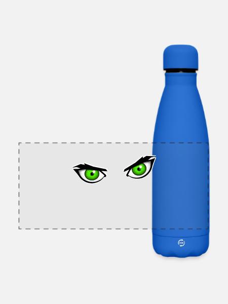 Grüne Augen - Matte Panorama Isolierflasche 500 ml - Königsblau