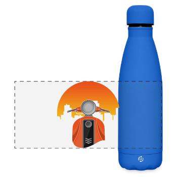 Altes Moped - Matte Panorama Isolierflasche 500 ml - Königsblau - Vorne
