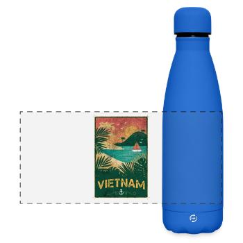 Conception de plage vintage Vietnam - Gourde isotherme panoramique mate 500 ml - bleu roi - Devant