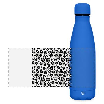 Easy-care animal print black and white pattern - Matte Panoramic Thermal Bottle 500 ml - royal blue - Front