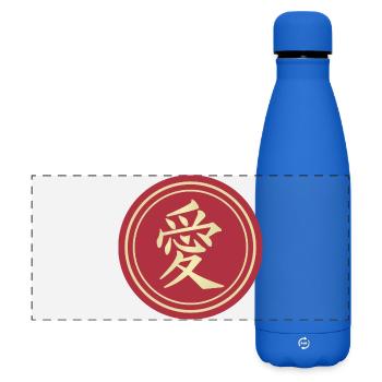 Aufkleber japanische Kanji Liebe ai Geschenkidee - Matte Panorama Isolierflasche 500 ml - Königsblau - Vorne