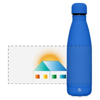 Cellule solaire sur le toit de la maison pour l’énergie positive - Gourde isotherme panoramique mate 500 ml - bleu roi - Devant