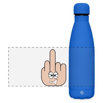 middle finger - Matte Panoramic Thermal Bottle 500 ml - royal blue - Front